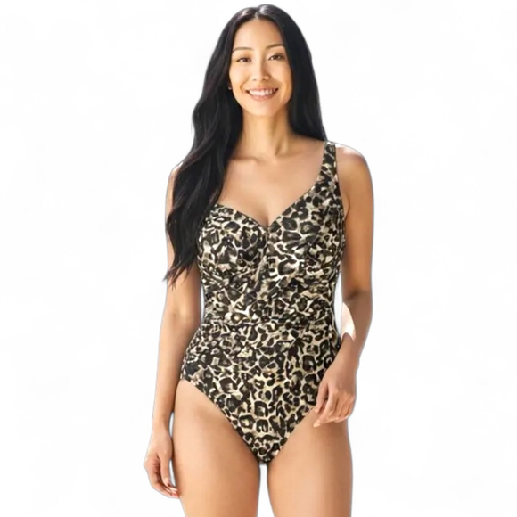 MiracleSuit Size 12 Leopard Shapewear One Piece Swimsuit - Picture 1 of 4